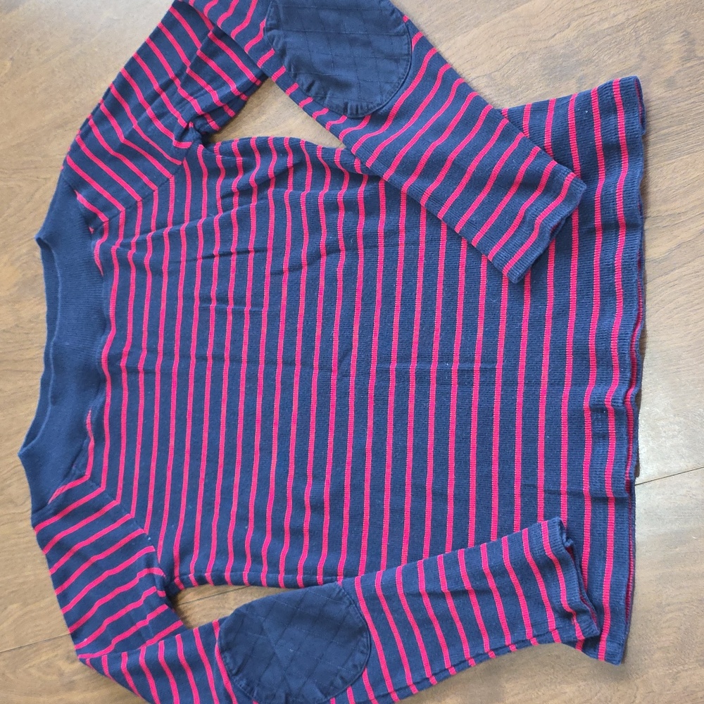 Ralph Lauren Navy and Red Striped Long Sleeve Sweater Top Size M